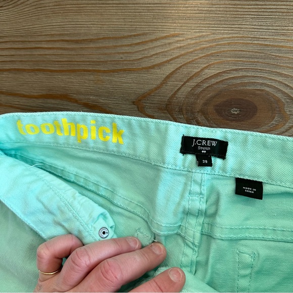 J. CREW FACTORY TOOTHPICK SKINNY JEANS TEAL TURQUOISE LOW RISE DENIM SIZE 29 - Picture 6 of 16